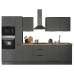 KÜCHENBLOCK Multan  in Graphitfarben  - Schwarz/Graphitfarben, Basics, Holzwerkstoff/Metall (310/211/60cm) - Xora