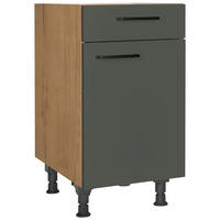 SCHUBKASTENUNTERSCHRANK 45/87/56 cm  in Grün, Eichefarben  - Eichefarben/Schwarz, MODERN, Holzwerkstoff/Metall (45/87/56cm) - Nobilia