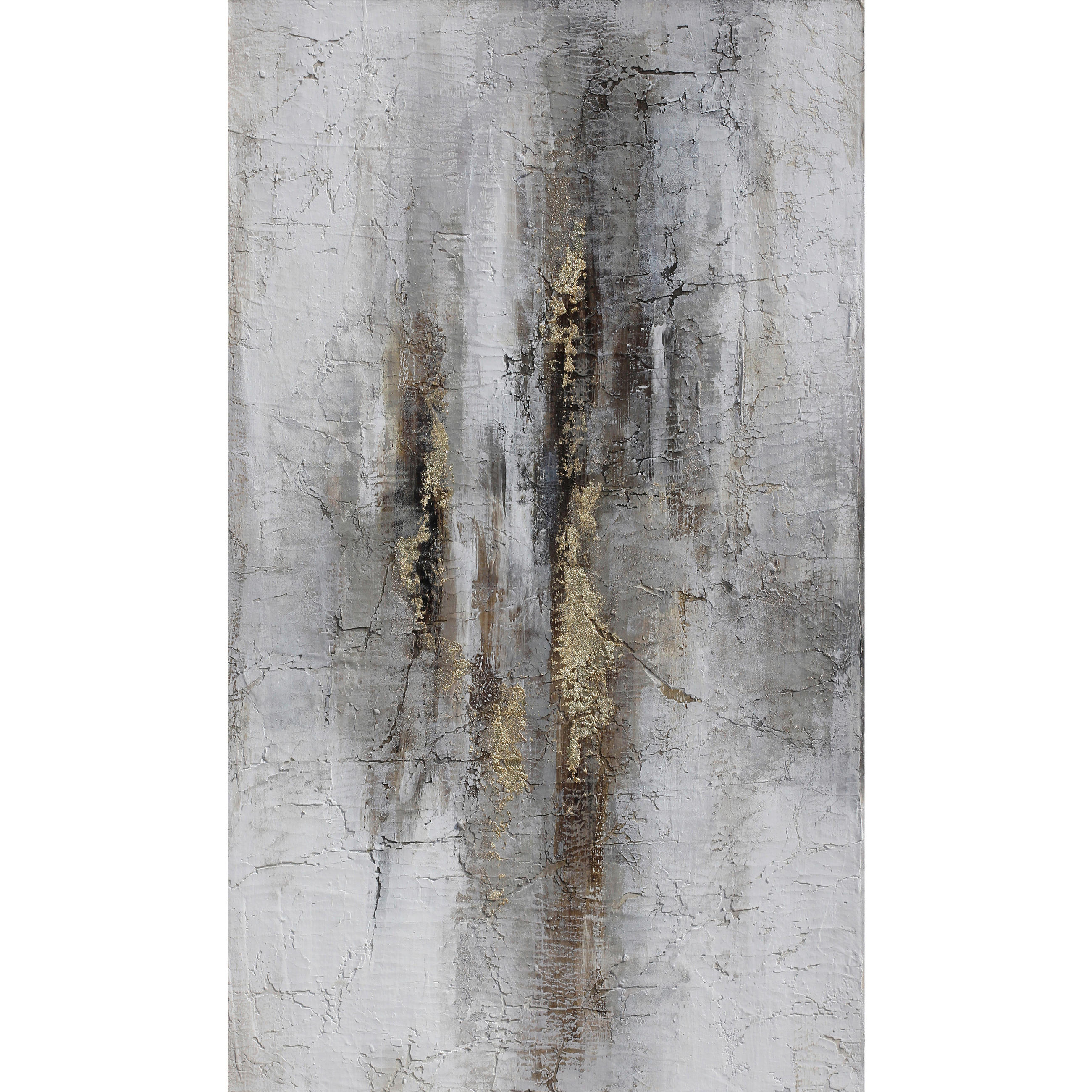 Monee Ölgemälde Braun, Weiß, Gold 120x70 cm