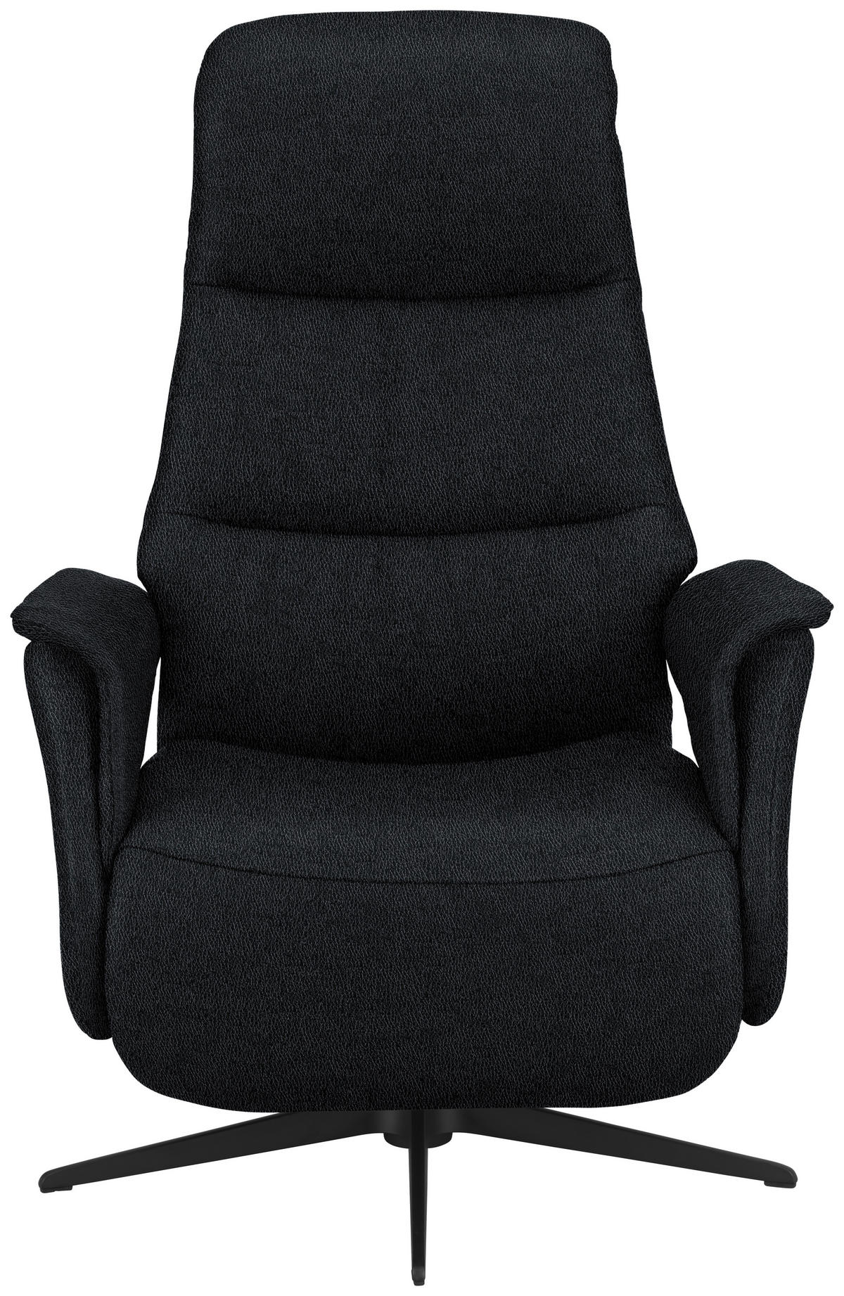 RELAXSESSEL in Leder Schwarz  - Schwarz, Design, Leder/Metall (74/105/83cm) - Welnova