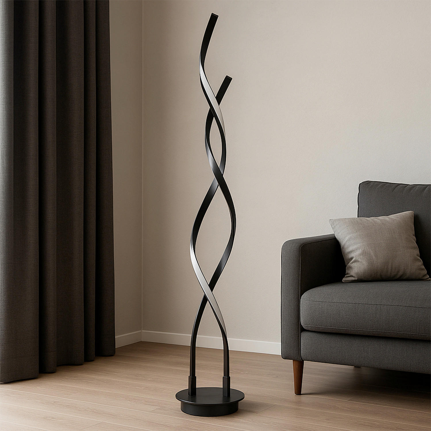 LED-STEHLEUCHTE 20/20/110 cm    - Titanfarben/Schwarz, Design, Kunststoff/Metall (20/20/110cm)