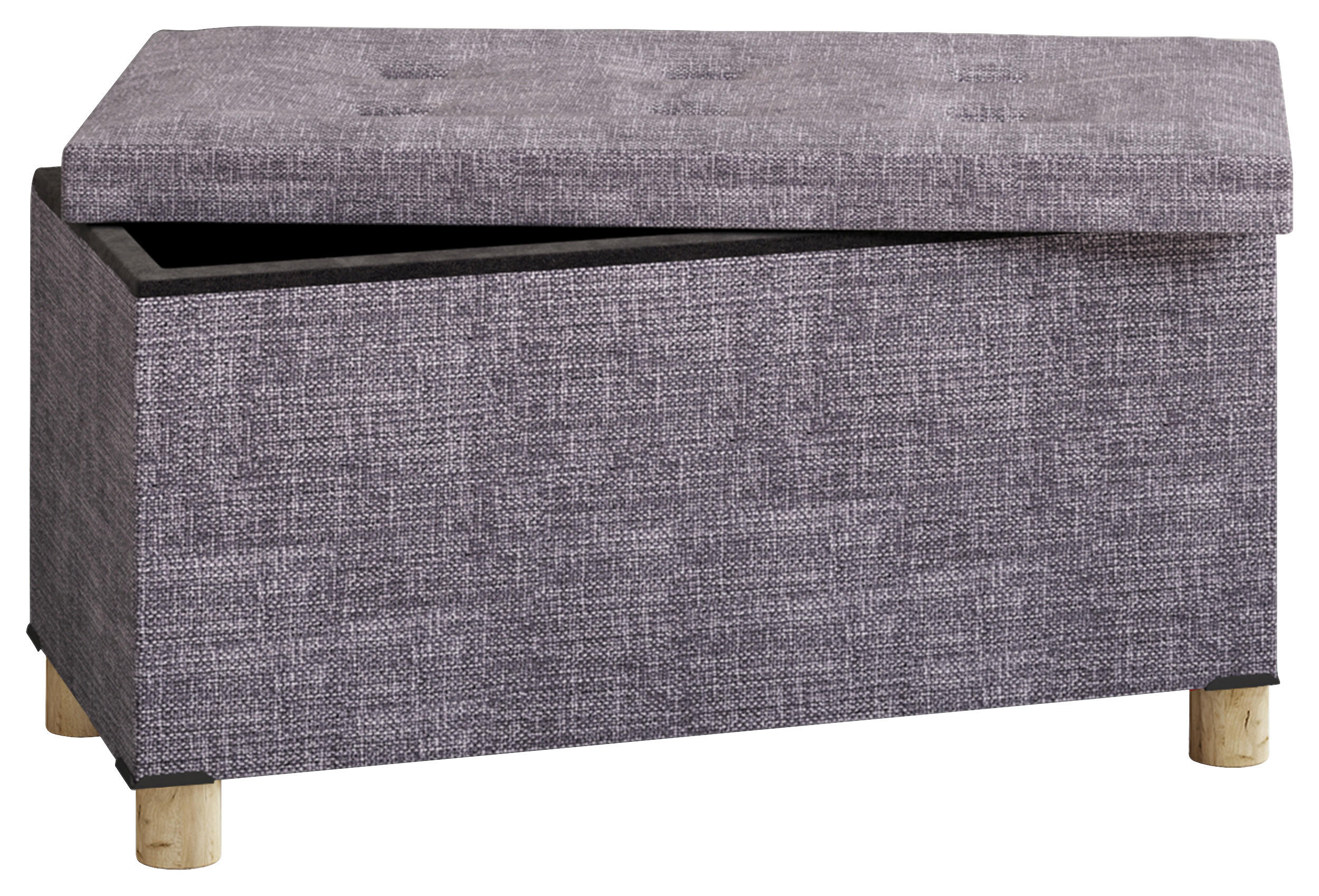 BÄNK MED FÖRVARING i 76/40/38 cm  - brun/ljusgrå, Modern, trämaterial/textil (76/40/38cm) - MID.YOU