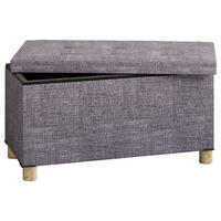 BÄNK MED FÖRVARING i 76/40/38 cm  - brun/ljusgrå, Modern, trämaterial/textil (76/40/38cm) - MID.YOU