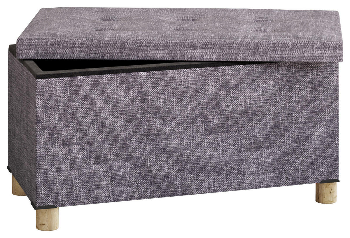 BÄNK MED FÖRVARING i 76/40/38 cm  - brun/ljusgrå, Modern, trämaterial/textil (76/40/38cm) - MID.YOU