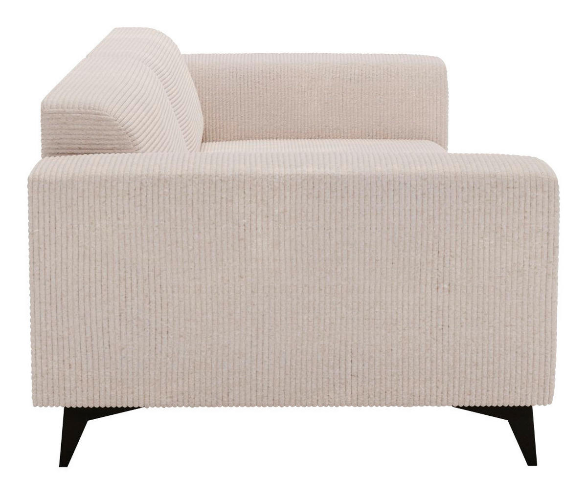 3-SITZER-SOFA Cord Creme  - Creme/Schwarz, KONVENTIONELL, Textil/Metall (237/75/104cm) - Carryhome