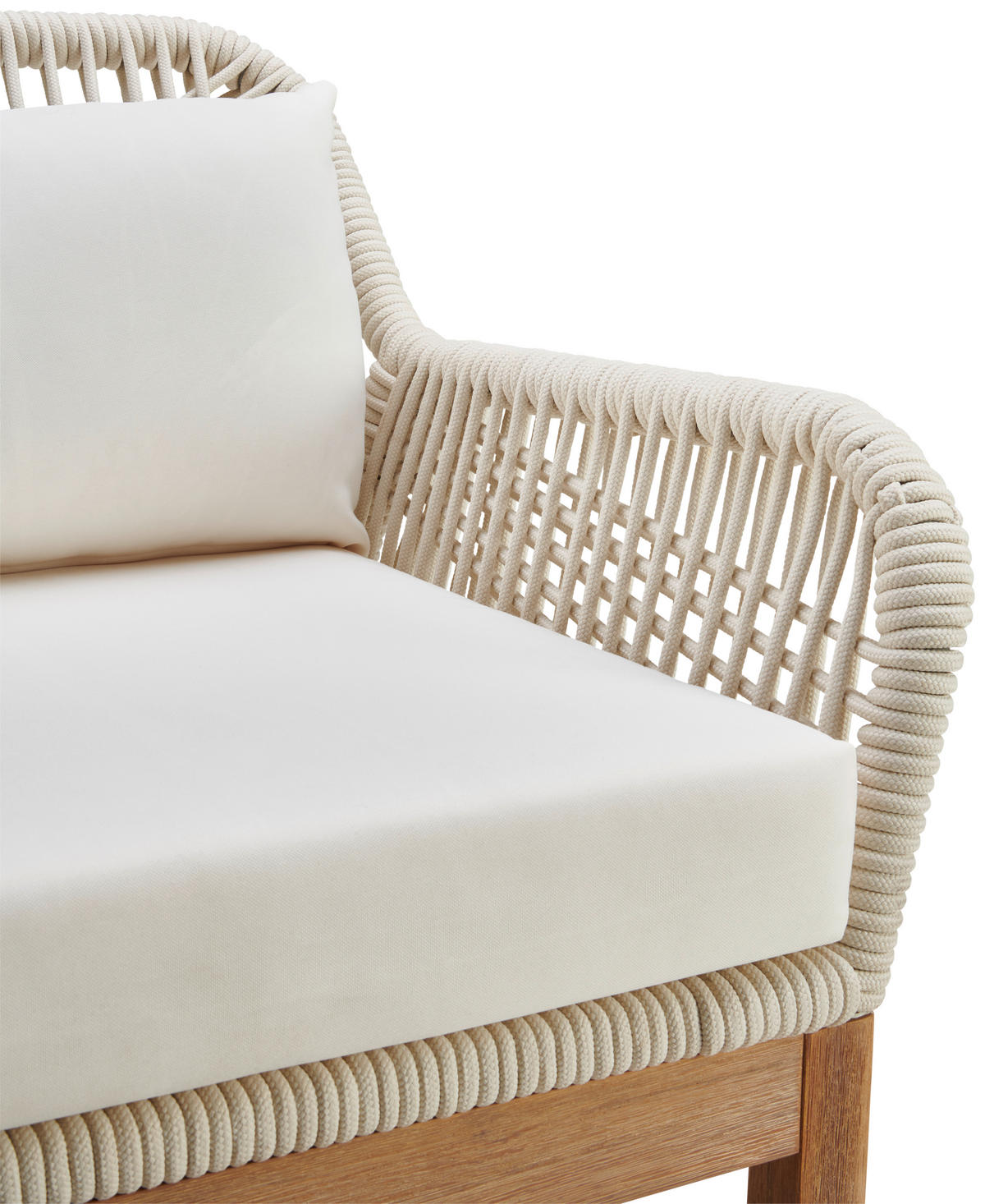 LOUNGEGARNITUR Akazie vollmassiv Aluminium  - Creme/Weiß, MODERN, Holz/Metall (85/55/45cm) - Ambia Garden