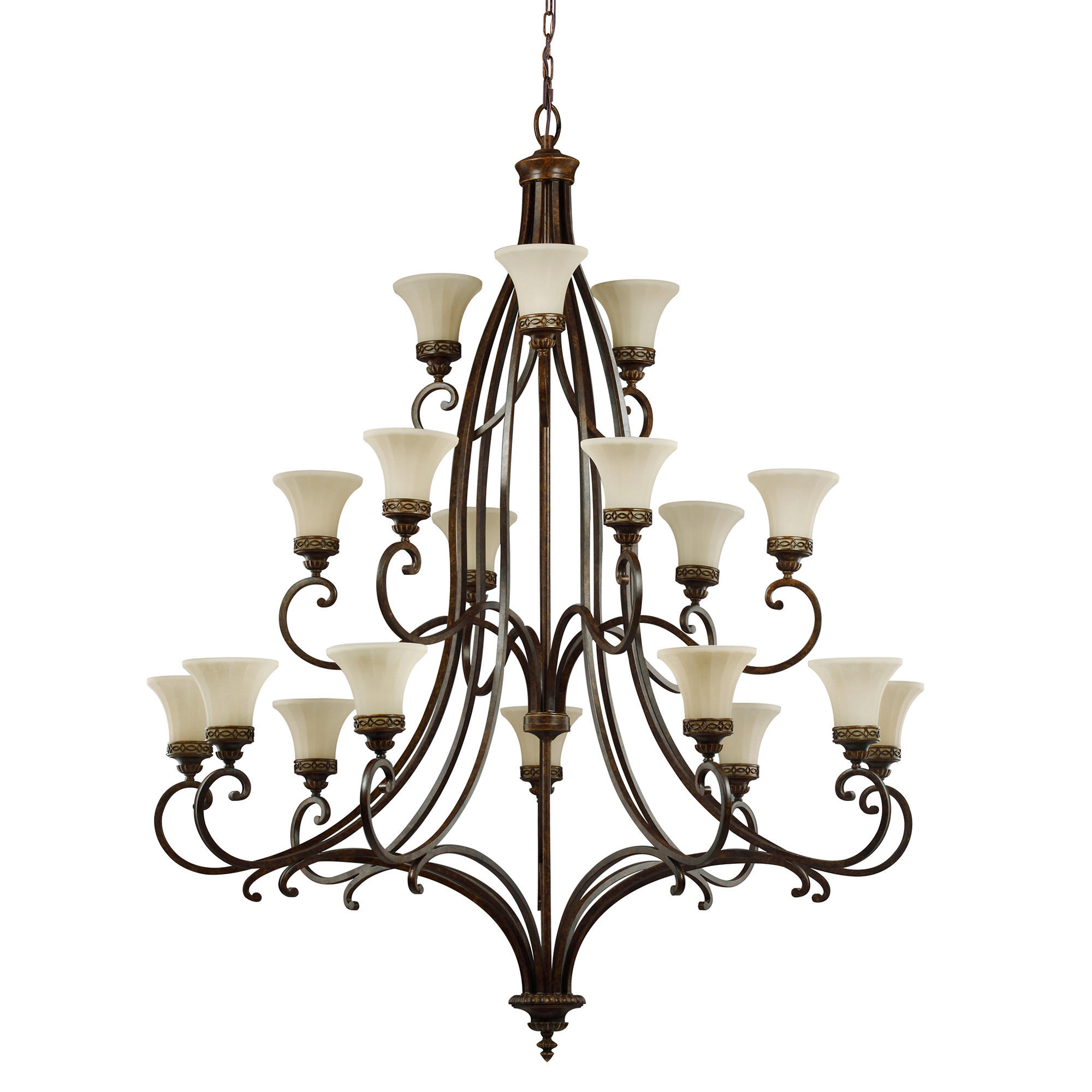 TAKKRONA Drawing Room 137/177.5 cm  - brun, Klassisk, metall/glas (137/177.5cm) - Elstead Lighting