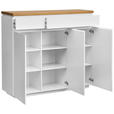 SCHUHSCHRANK 136/115/41,5 cm  - Eichefarben/Weiß, KONVENTIONELL, Holz/Holzwerkstoff (136/115/41,5cm) - Novel
