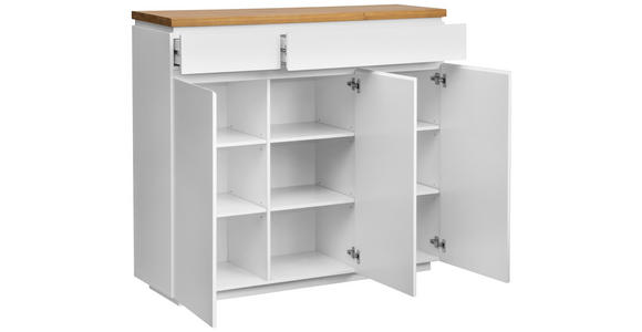 SCHUHSCHRANK 136/115/41,5 cm  - Eichefarben/Weiß, KONVENTIONELL, Holz/Holzwerkstoff (136/115/41,5cm) - Novel