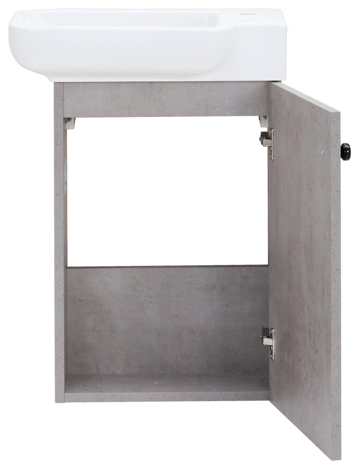 GÄSTEBAD 55 cm  - Weiß Hochglanz/Schwarz, MODERN, Keramik/Holzwerkstoff (55cm) - MID.YOU