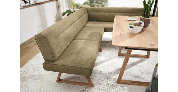 ECKBANK 230/170 cm in Eichefarben, Olivgrün - Eichefarben/Olivgrün, KONVENTIONELL, Holz/Textil (230/170cm) - Moderano
