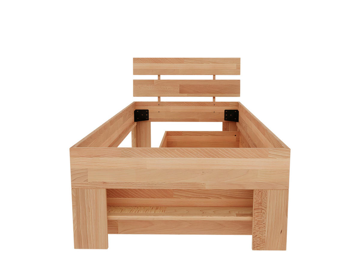 STAURAUMBETT 90/200 cm  in Kernbuche  - Kernbuche, Natur, Holz (90/200cm) - Livetastic