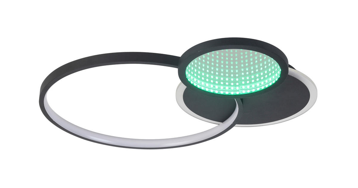 PLAFONIERĂ CU LED - negru, Lifestyle, plastic/metal (55/45/7,5cm) - Novel