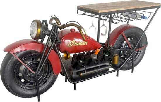 BAR natúr színű, piros, fekete, aranyszínű  - natúr színű/fekete, Trend, fém/fa (178/82/61cm) - Ambia Home