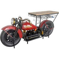 BAR natúr színű, piros, fekete, aranyszínű  - natúr színű/fekete, Trend, fém/fa (178/82/61cm) - Ambia Home