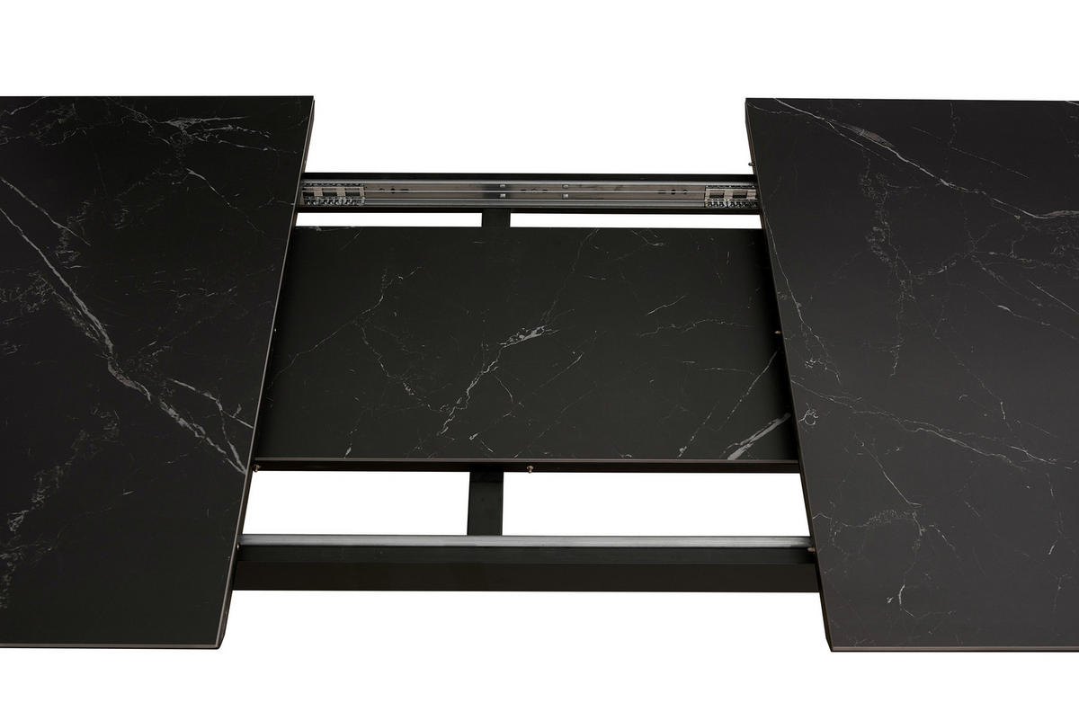 ESSTISCH Schwarz rechteckig  ausziehbar  - Schwarz, MODERN, Keramik/Holzwerkstoff (160/90/76cm) - MID.YOU