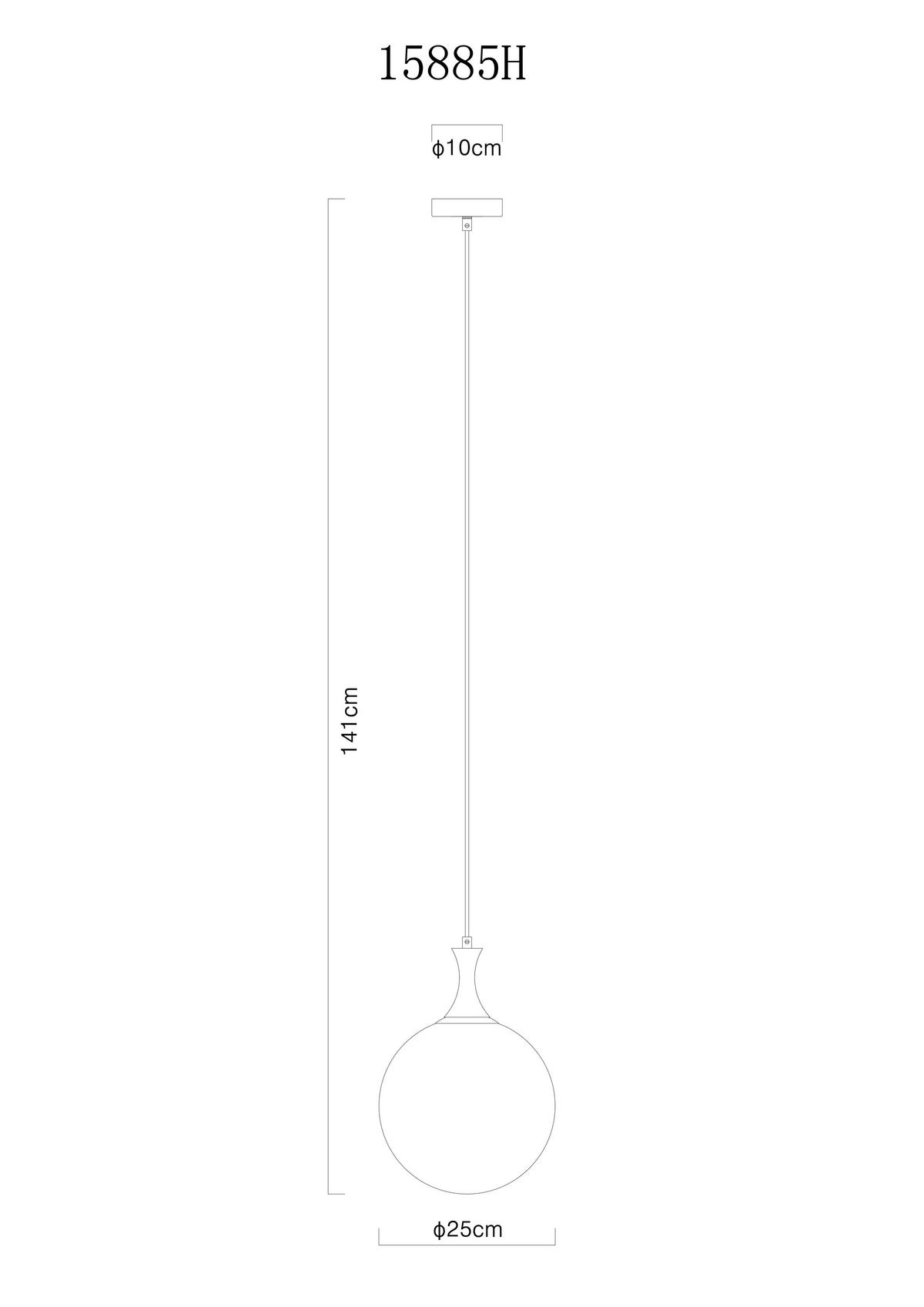 HÄNGELEUCHTE 25/141 cm    - Schwarz, Design, Glas/Kunststoff (25/141cm) - Globo