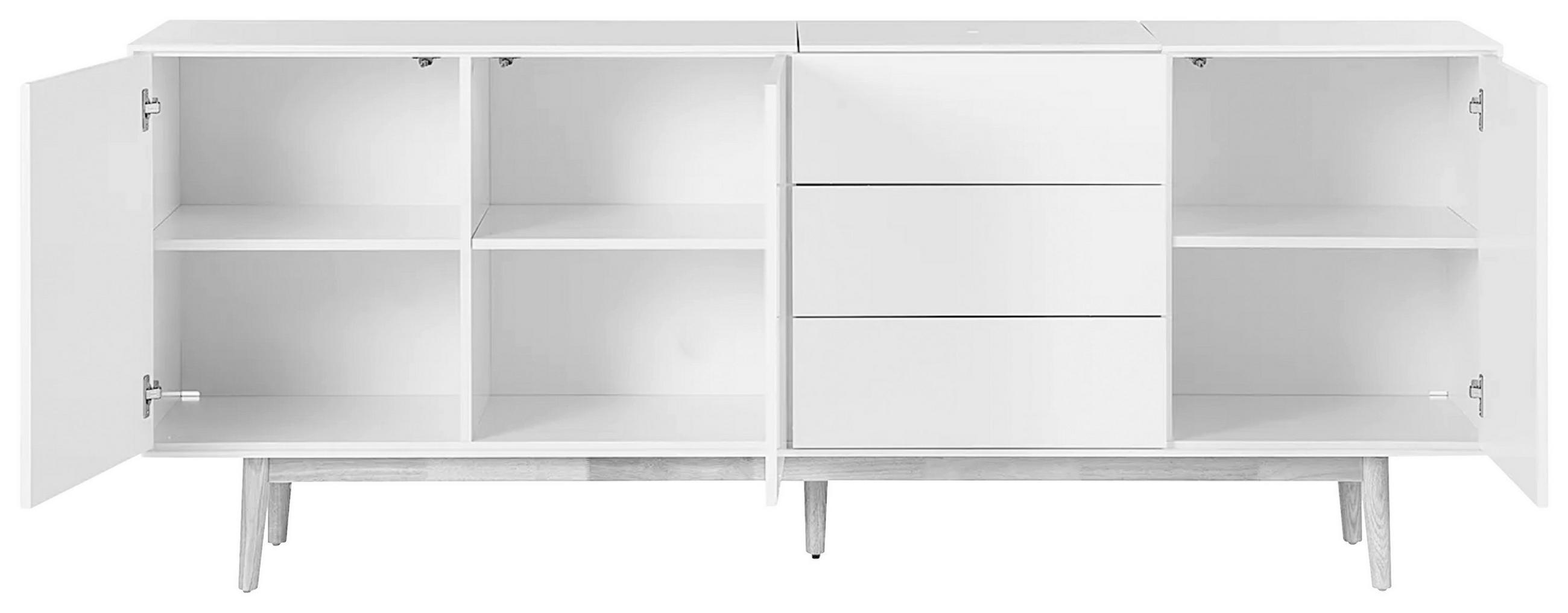 SIDEBOARD 200/80/45 cm  in Weiß, Eichefarben  - Eichefarben/Weiß, Design, Holz/Holzwerkstoff (200/80/45cm) - home24