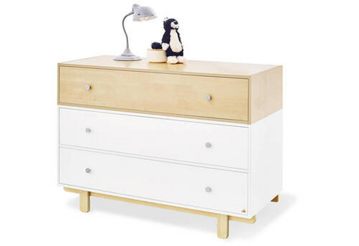 WICKELKOMMODE PINOLINO BOKS 126/99/57-78 cm  - Edelstahlfarben/Ahornfarben, Trend, Holzwerkstoff/Metall (126/99/57-78cm) - Pinolino