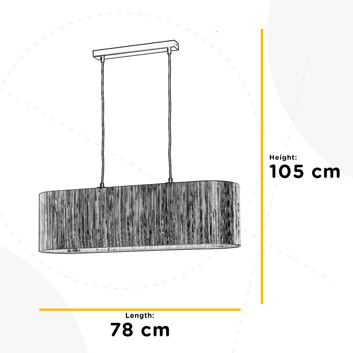 STROPNÍ ZÁVĚSNÉ SVÍTIDLO, 78/22/105 cm  - černá/krémová, Natur, kov/textil (78/22/105cm)