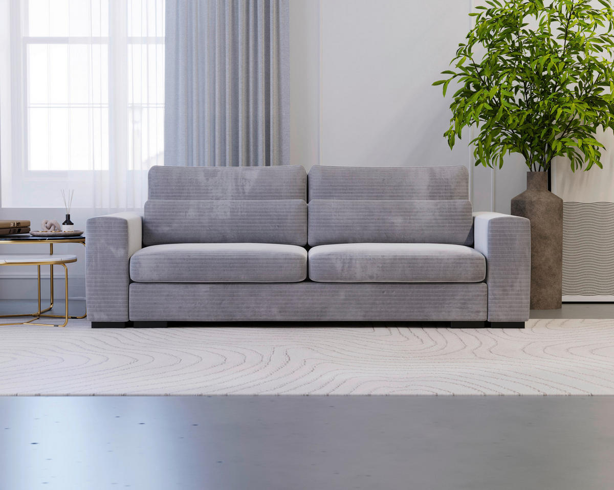 SCHLAFSOFA in Flachgewebe Taupe  - Taupe/Schwarz, Konventionell, Kunststoff/Textil (236/78/114cm) - Carryhome
