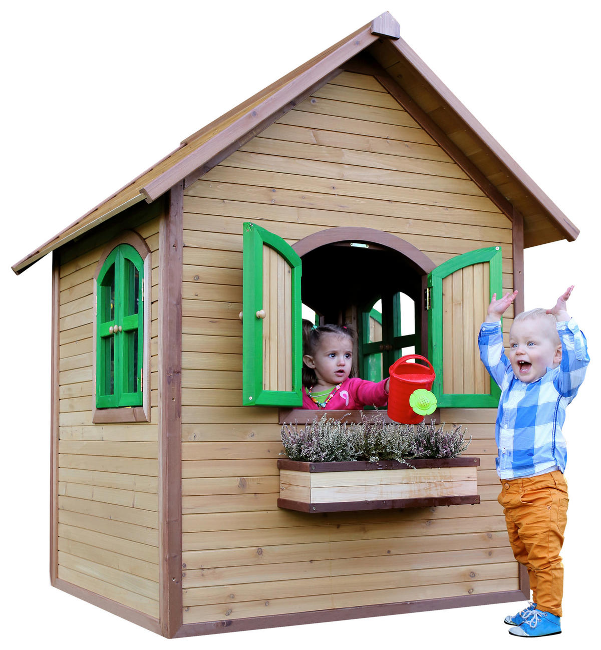 SPIELHAUS 137/175/151 cm SPIELHAUS JULIA  - Braun/Grün, KONVENTIONELL, Holz (137/175/151cm) - Ambia Garden