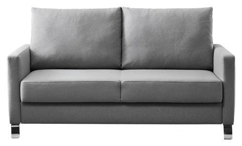 SCHLAFSOFA in Flachgewebe Hellgrau  - Chromfarben/Hellgrau, KONVENTIONELL, Textil/Metall (140/90/95cm) - Bali