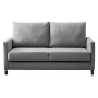 SCHLAFSOFA in Flachgewebe Hellgrau  - Chromfarben/Hellgrau, Konventionell, Textil/Metall (140/90/95cm) - Bali