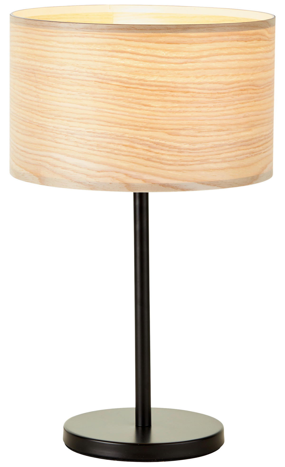 TISCHLEUCHTE 25/42 cm   - Hellbraun/Schwarz, Basics, Holz/Metall (25/42cm) - Brilliant