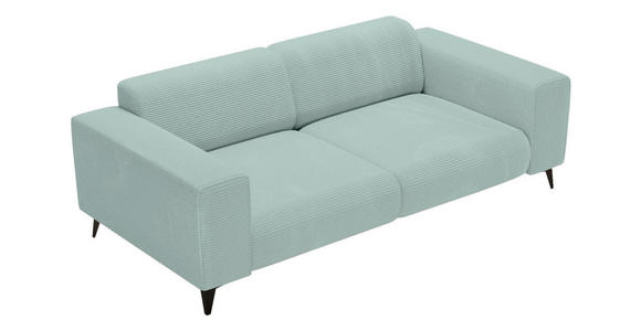 2-SITZER-SOFA Cord Salbeigrün  - Salbeigrün/Schwarz, KONVENTIONELL, Textil/Metall (207/75/104cm) - Carryhome