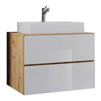 WASCHTISCHKOMBI 60 cm  - Honigeiche/Weiss, Modern, Keramik/Holzwerkstoff (60cm) - MID.YOU