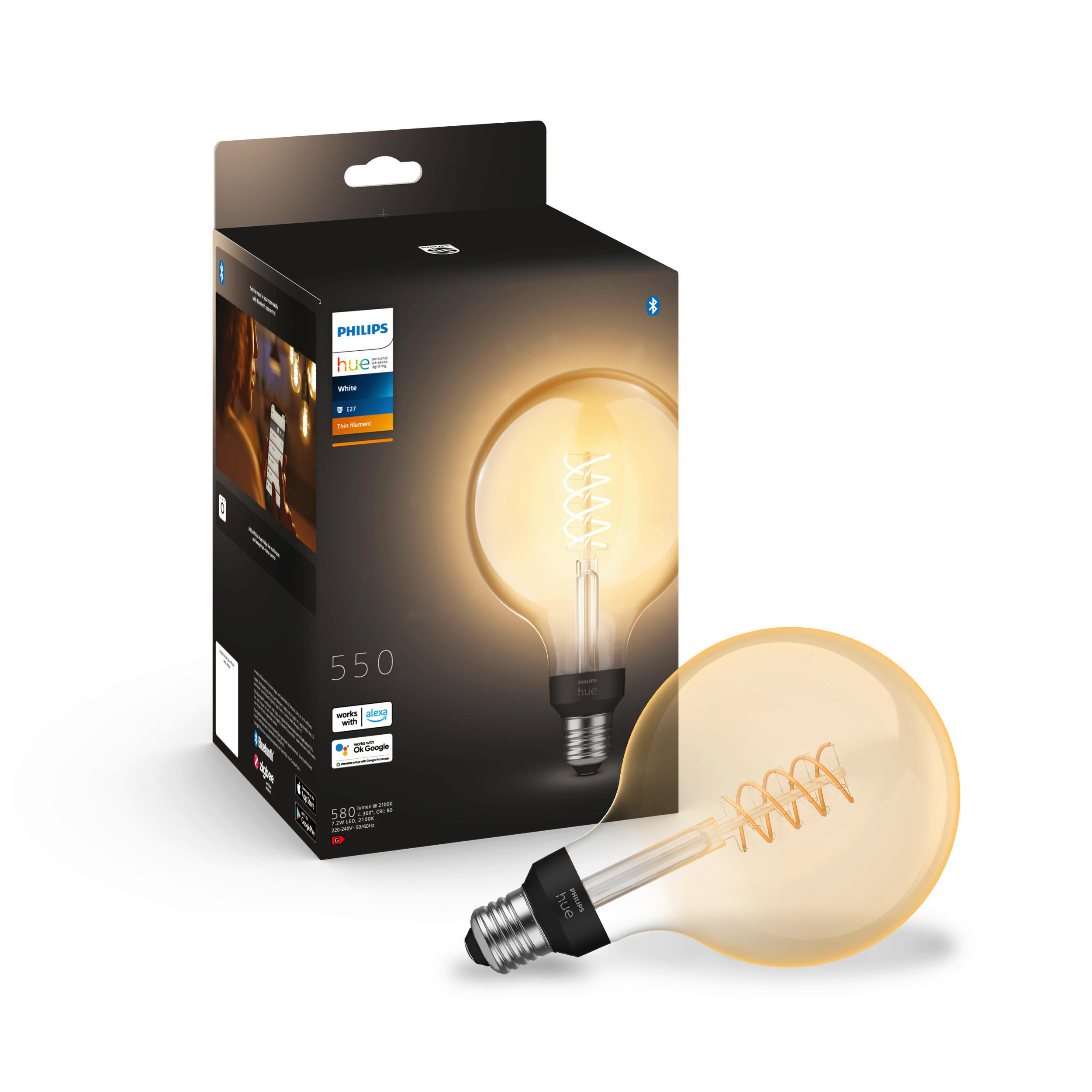LED-FILAMENT-LEUCHTMITTEL   E27 7 W  - Basics (12,5/19,2/12,5cm) - Philips HUE