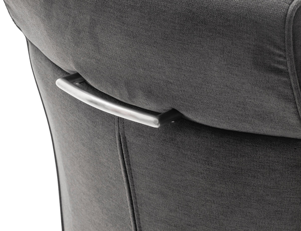 SCHWINGSTUHL  , Stoffauswahl, mit Griff  , Flachgewebe  ,  - Edelstahlfarben/Anthrazit, Design, Textil/Metall (49/99/63cm) - Novel