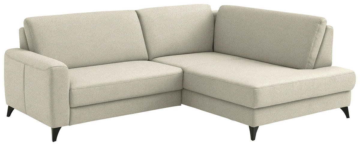 ECKSOFA  Chenille Silberfarben  - Silberfarben/Schwarz, Design, Textil/Metall (239/182cm) - Beldomo Comfort