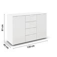 SIDEBOARD  in 120/81/42 cm  - Weiß, Design, Glas/Holzwerkstoff (120/81/42cm) - Xora