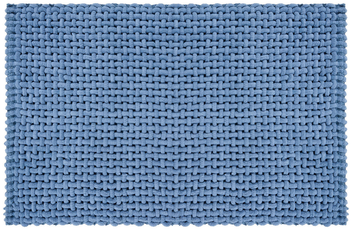 BADEMATTE Blau 60/90 cm  - Blau, Design, Kunststoff/Textil (60/90cm) - Esposa