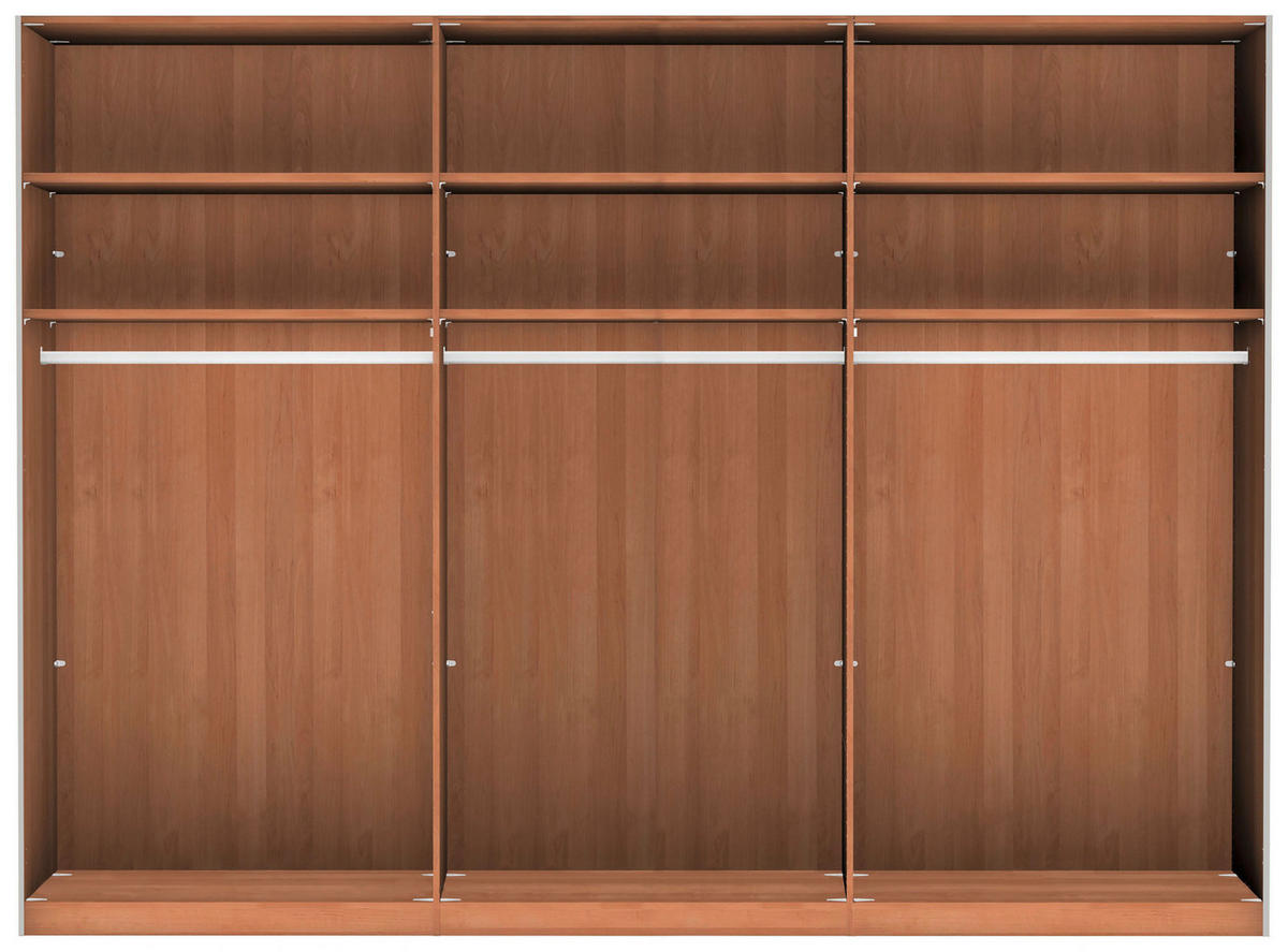 SCHWEBETÜRENSCHRANK in Dunkelbraun, Eiche Bianco  - Eiche Bianco/Dunkelbraun, Natur, Glas/Holz (300/217/67cm) - Linea Natura