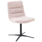 STUHL  in Cord Textil  - Hellrosa/Schwarz, Design, Textil/Metall (52/88/66cm) - Dieter Knoll