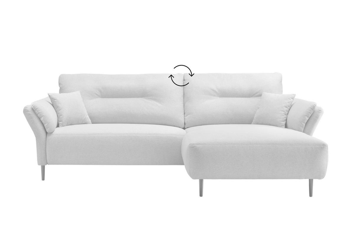 ECKSOFA Blaugrau Struktur  - Blaugrau/Schwarz, MODERN, Holz/Textil (269/172cm) - MID.YOU