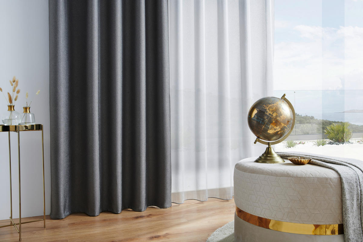 FERTIGVORHANG halbtransparent  - Silberfarben, Konventionell, Textil (140/260cm) - Dieter Knoll