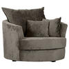 SESSEL Chenille Dunkelgrau    - Dunkelgrau/Schwarz, KONVENTIONELL, Textil/Metall (115/72/115cm) - Carryhome