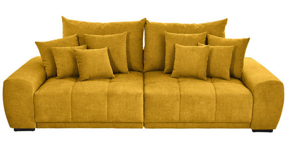 BIGSOFA in Flachgewebe Gelb  - Gelb/Schwarz, KONVENTIONELL, Holz/Textil (280/67/120cm) - Carryhome