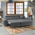 ECKSOFA in Velours Grau  - Schwarz/Grau, Design, Textil/Metall (267/181cm) - Carryhome