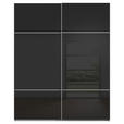 SCHWEBETÜRENSCHRANK  in Grau, Schwarz  - Schwarz/Grau, KONVENTIONELL, Glas/Holzwerkstoff (201/223/67cm) - Novel