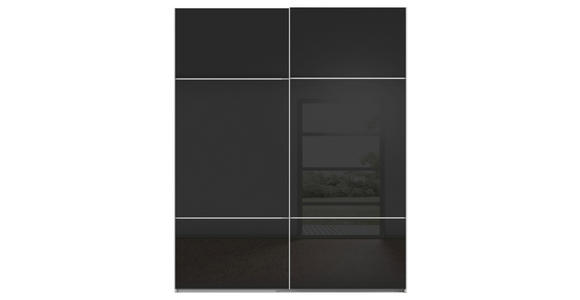 SCHWEBETÜRENSCHRANK  in Grau, Schwarz  - Schwarz/Grau, KONVENTIONELL, Glas/Holzwerkstoff (201/223/67cm) - Novel
