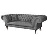 3-SITZER-SOFA in Mikrofaser Grau  - Braun/Grau, Design, Holz/Textil (232/79/97cm) - Livetastic