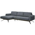 ECKSOFA  in Struktur Dunkelgrau  157/262 cm  - Dunkelgrau/Schwarz, Design, Textil/Metall (157/262cm) - Novel