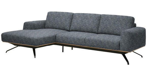 ECKSOFA  in Struktur Dunkelgrau  157/262 cm  - Dunkelgrau/Schwarz, Design, Textil/Metall (157/262cm) - Novel