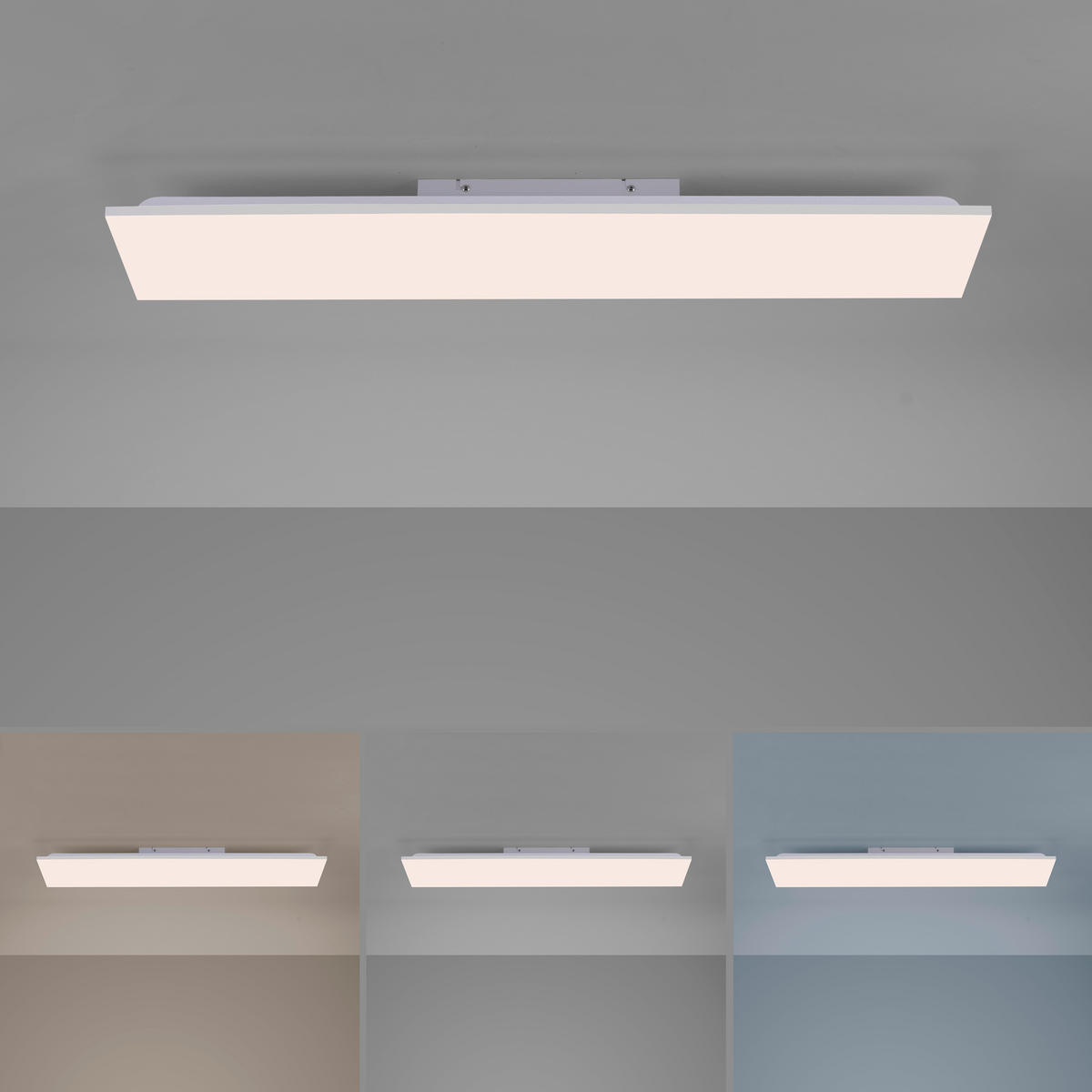 LED-DECKENLEUCHTE Canvas 100/25/6,2 cm   - Basics, Kunststoff/Metall (100/25/6,2cm)