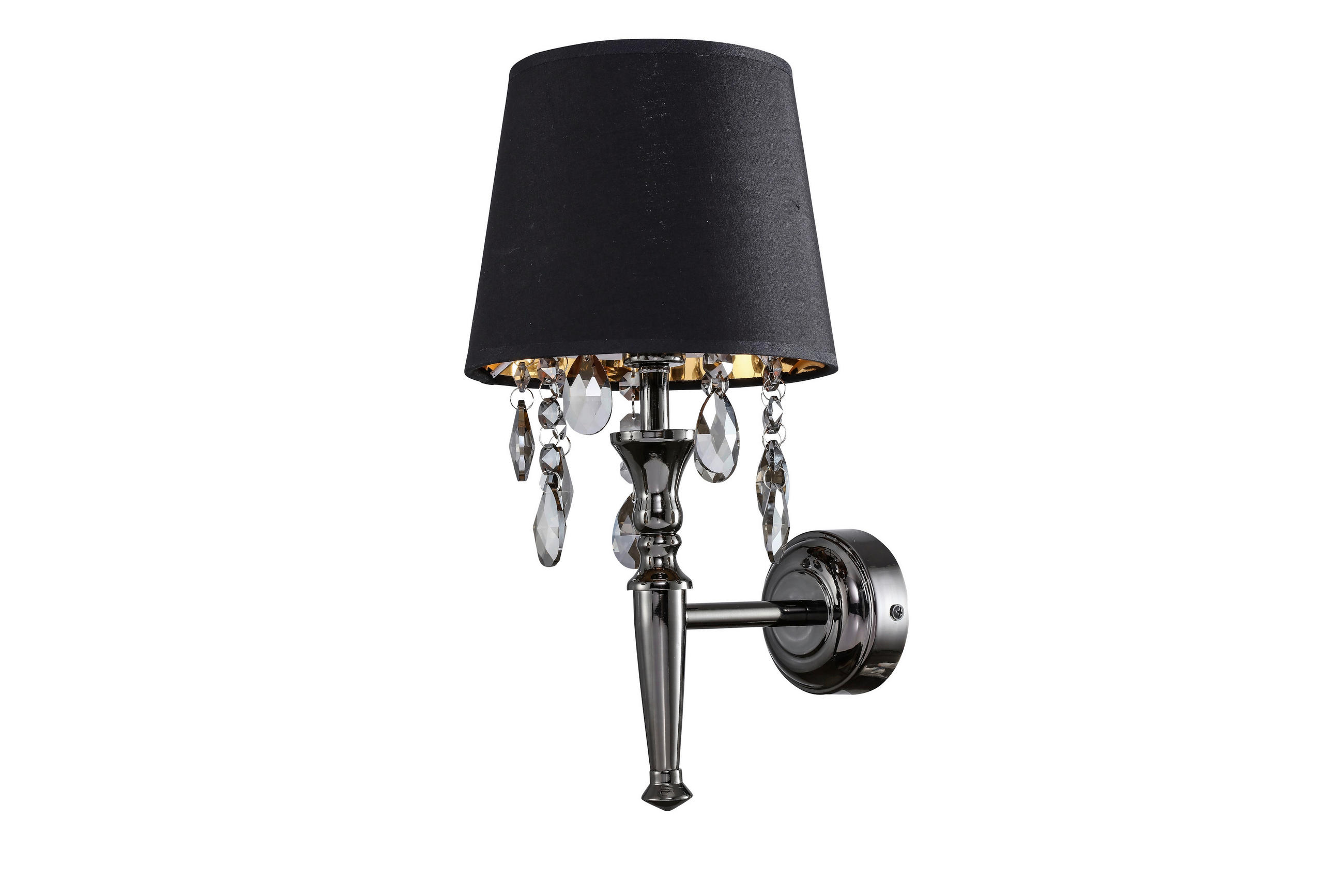 WANDLEUCHTE Vigo  33.4/17/19.6 cm  - Schwarz, Design, Textil (33.4/17/19.6cm)